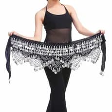 Lenços para dança do ventre, lenços de cintura e lenços de quadril, adequados para uso em apresentações em festivais.