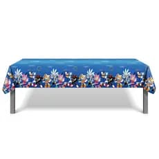 Toalha de mesa descartável reforçada de plástico do Sonic the Hedgehog, adequada para decoração de eventos e festas.   2