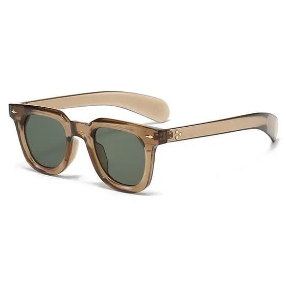 Óculos de Sol Quadrados Femininos Populares, Óculos de Sol Masculinos Retro Punk com Rebites, Óculos de Moda Masculinos