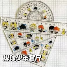 Conjunto de 4 Peças Anime Haikyuu Hinata Shoyo Oikawa Tooru Kozume Kenma Tetsurou Kuroo Kotaro Bokuto Régua de Medição G
