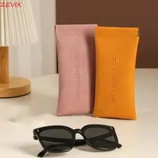 Estojo para Óculos em Couro PU, Capa Protetora Unissex, Bolsa, Bolsa de Armazenamento de Cosméticos 2NW9