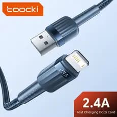Cabo de Dados para Celular Toocki USBA-L2.4A, Cabo de Carregamento Rápido Compatível com Apple iPhone 8-14, Cabo de Carr