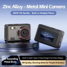 Câmera digital portátil retro de metal 1080P de alta definição CCD para estudantes, acessório para gravação de fotos e v
