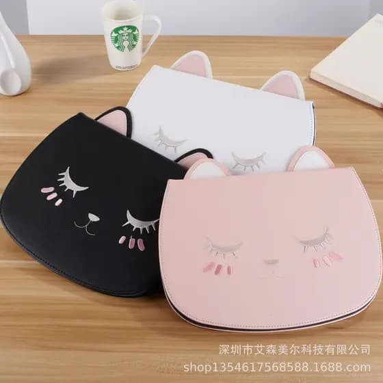 Adequado para a nova capa de couro do iPad mini 6 de 10,2 polegadas de 2020, capa protetora com desenho de gato, para o