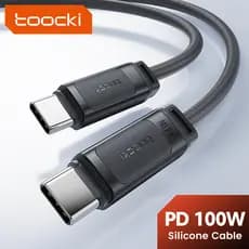 O cabo de dados de silicone Tookci 100W é adequado para o cabo de carregamento rápido do Apple 17 Macbook, cabo de carre