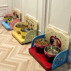 Dopamina Pet mesa de jantar ajustável gato tigela prateleira de armazenamento Anti-derrubamento pescoço proteção à prova