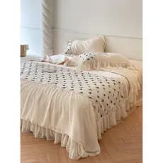Noite rosa Tencel verão legal colcha conjunto de quatro peças luz francesa luxo High-End verão colcha dupla máquina lavá