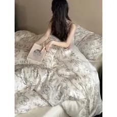 Verão francês Lenzing Tencel conjunto de quatro peças legal sedoso lençol nu cama borboleta colcha capa estilo princesa