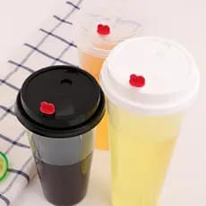 Copo de injeção de chá de leite descartável copo de chá de leite copo de plástico copo de suco com tampa e tampa copo de