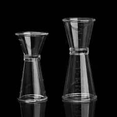 Multifuncional transparente PC resina onça copo de medição de duas cabeças copo de vinho copo de medição utensílios de c