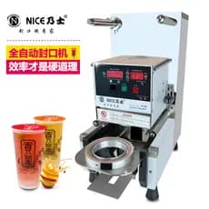 Naishi máquina de selagem automática 90 95 calibre copo máquina selagem leite chá máquina sobremesa corrente loja dedica