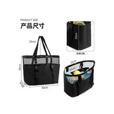 Bolsa de praia atualizada, bolsa de praia para armazenamento de brinquedos, produtos de higiene pessoal, bolsa de armaze