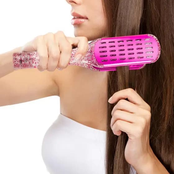 Cerdas naturais encaracolado alisamento de cabelo tala em forma de V alisamento de cabelo pente macio alisamento Curling