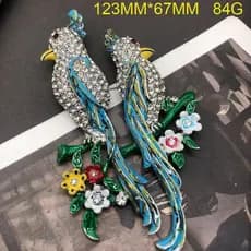 Corsage Medieval ocidental luxo cravejado de diamantes indústria pesada cor gotejamento esmalte flor Phoenix broche pino