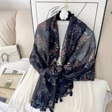 2025 novo estilo cachecol feminino algodão linho sentir primavera outono xale grande lenço de seda cor combinando estilo