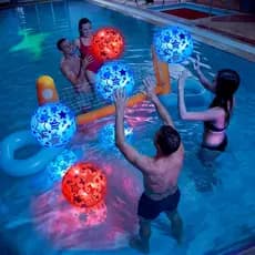 Foilswirl 6 Peças Bolas de Praia Iluminadas para o 4 de Julho, 8 Polegadas, Bolas de Praia Patrióticas Iluminadas em Lot