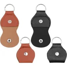 4 Peças Porta-Palhetas de Guitarra Chaveiro Estojo de Armazenamento de Palhetas para Guitarristas e Músicos Preto Marrom