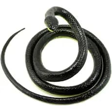 Brinquedo de Cobra Realista de Borracha Paialco, 52 Polegadas de Comprimento (Preto)