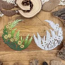 Cortes de Metal com Motivos de Flores, Vidro, Folhas, Lua e Renda, Cortadores de Folhas e Molduras de Girassol de Primav