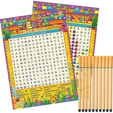 Skyygemm Conjunto de Jogo Mexicano Fiesta com 30 Peças, Cartas de Busca de Palavras com Tema Mexicano para 30 Jogadores