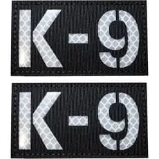 2 Patches K-9 para Coleira de Cão e Guia Canina, Patches Refletivos com Fecho de Gancho e Laço para Treinador de Cães e