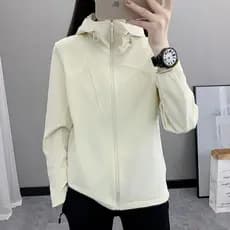 Ao ar livre roupas de casca macia mulheres caminhadas roupas correndo moletom cor sólida primavera outono com capuz Casu