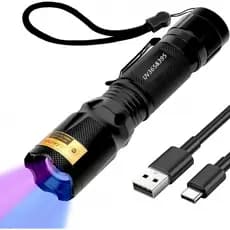 Lanterna UV Recarregável, Lanterna UV Dupla 365nm 395nm, Lanterna Ultravioleta USB-C para Urina de Animais de Estimação,