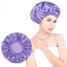 Toucas de Banho Grandes Prasacco para Mulheres, Touca de Banho Impermeável de Dupla Camada, Touca de Cabelo Reutilizável
