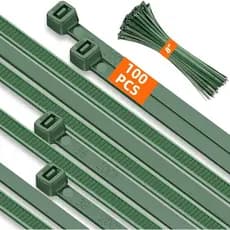 Abraçadeiras de Nylon Verde PA66 de 8 Polegadas, 100 Peças, 3,6mm, Resistentes, com Capacidade de 45 Libras, Abraçadeira
