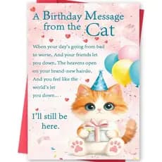 Cartão de Aniversário para Gato Missonemi, Cartão de Aniversário Engraçado para Pais de Gato, Presentes de Aniversário p