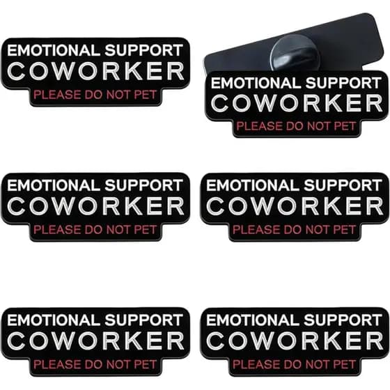 6 Pins de Apoio Emocional para Colegas de Trabalho, Pin Engraçado de Esmalte com a Frase 'Por Favor, Não Acaricie', Pins