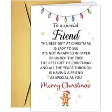 Cartão de Natal Romântico para Melhor Amigo, Colega de Trabalho, Presente de Natal Fofo para Colega de Turma, Melhor Ami