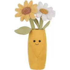 Pelúcia de Flores de Margarida em Vaso Apricot Lamb para Crianças, Brinquedos de Pelúcia Macios e Fofos para Meninas e M