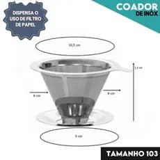 Filtro Coador De Café Inox - Com Pegador em Silicone - Peneira Aço Reutilizável  - CH