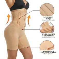 Kit 2 Ou 1 Unidade Short Cinta Modeladora Levanta Empina Bumbum Feminina 4 Barbatanas Compressão