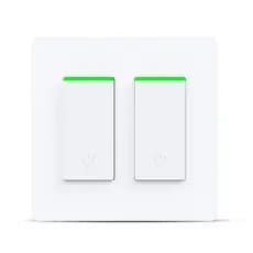 Interruptor de Luz Inteligente de 2 Teclas WiFi, Interruptor Duplo Compatível com Alexa, Google Assistant, Controle Sem