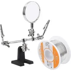 Fio de Solda com Núcleo de Breu e Estanho-Chumbo 60/40 para Soldagem Elétrica, com Lupa Integrada
