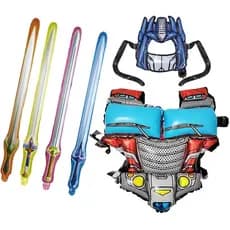 Conjunto de 5 Peças de Armadura de Robô Balão Inclui Tiaras e Armadura para Crianças para Festa Temática, Cosplay e Apre