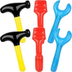 Conjunto de 6 Ferramentas Infláveis para Construção, Brinquedo Inflável, Kit de Ferramentas Infláveis, Inclui Martelo In