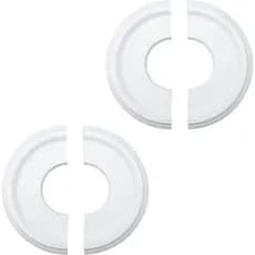 Semetall 2 Peças de Medalhão de Teto em PU para Iluminação, Medalhão de Teto Branco de 10 polegadas para Luminárias, Ven