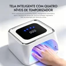 Cabine UV LED para Unhas 256W 60 LEDs 365/405nm Bivolt com Sensor Automático Secagem Rápida para Gel, Acrigel e Polygel