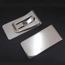 Boutique criativo Ultra-fino carteira de aço inoxidável oco curto masculino feminino carteira de Metal pasta de notas