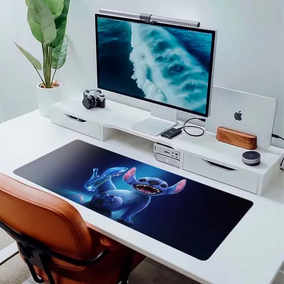 MousePad Gamer Stitch Ohana 80x30 Deskpad Gamer Grande Premium Personalizado Grande RGB Anime