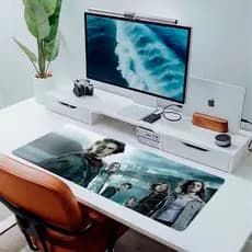 MousePad Grande RGB Harry Potter Castelo Hogwarts Personagens Geek Gamer Escritório Extra Grande  Premium
