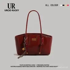 Bolsa de Noiva Vermelha UR 2026, Nova Bolsa de Grande Capacidade, Bolsa de Mão Festiva para Casamento, Bolsa de Ombro/Ax