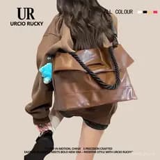 Bolsa feminina UR original, modelo 2026, de grande capacidade, adequada para estudantes universitárias, pode ser usada c