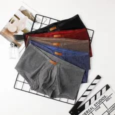 Cuecas boxer masculinas de cintura baixa, respiráveis, com bolsa separada em formato de U, elásticas, para jovens.
