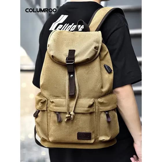 Mochila masculina na moda ins japonês mochila de lona de grande capacidade nicho Original mochila estudante universitári
