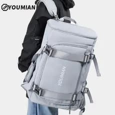 Mochila de esqui multifuncional ombro duplo grande capacidade esportes Fitness montanhismo capacete folheado saco leve e