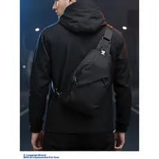 Bolsa de peito transversal tendência de rua masculina leve à prova d'água funcional bolsa de ombro Casual bolsa transver